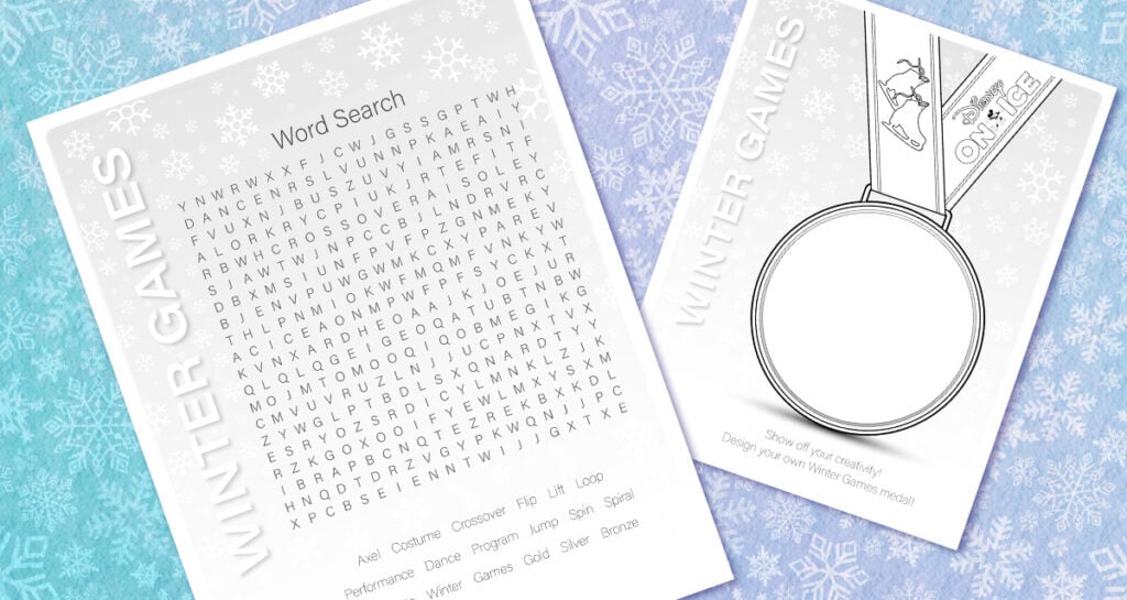 Winter games word search