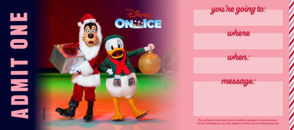 Printable certificate with Goofy and Donald Duck - this certificate is not a ticket disclaimer