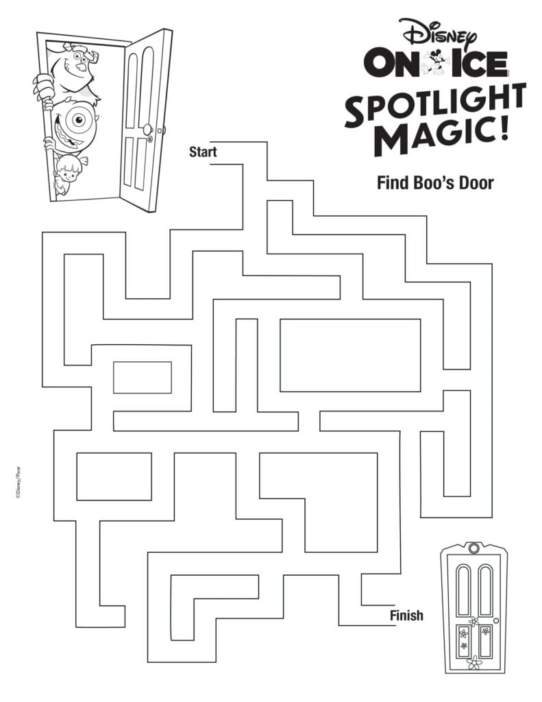 maze with Mike and Sully and Boo trying to find Boo's door